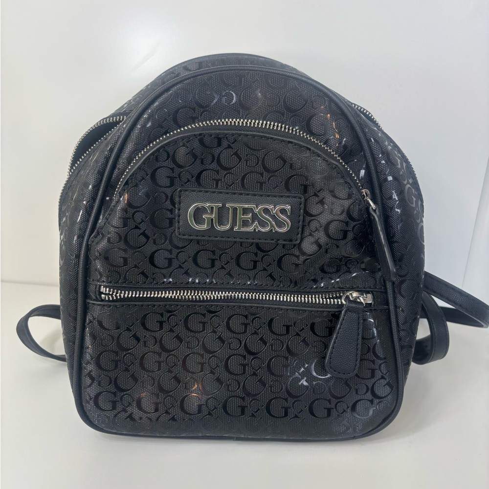 GUESS Black Patterned Backpack